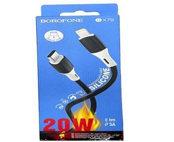 Кабель BOROFONE BX79 SILICONE 3,0A 1m Type-C/ IPHONE 20w (360) 01959 фото